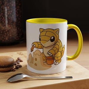 Sandshrew Beach Mug – Cute Pokémon-Inspired Cup | Sandshrew Building a Sandcastle | Kawaii Gift for Summer Lovers, Gamers & Anime Fans