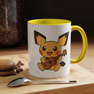Pichu Music Mug – Cute Pokémon-Inspired Cup | Pichu Playing a Ukulele | Kawaii Gift for Music Lovers, Gamers & Anime Fans