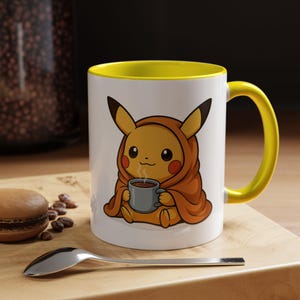 Pikachu Cozy Mug – Cute Pokémon-Inspired Gift | Pikachu Wrapped in Blanket with Hot Cocoa | Kawaii Coffee Cup for Anime Lovers & Gamers