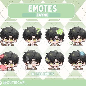 Love and Deepspace emotes | Zayne | Twitch emotes | Discord emotes | Youtube | Emoji | Cute Chibi Emotes |