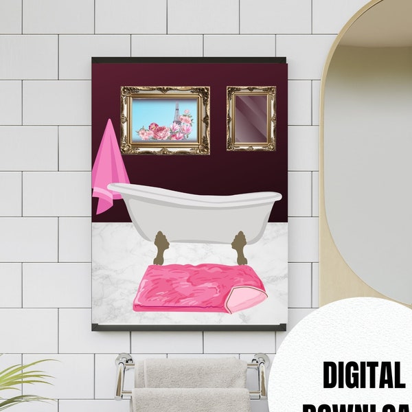 Printable Wall Art for Bathroom | Tasteful Bathroom Art Digital Download in Various Sizes