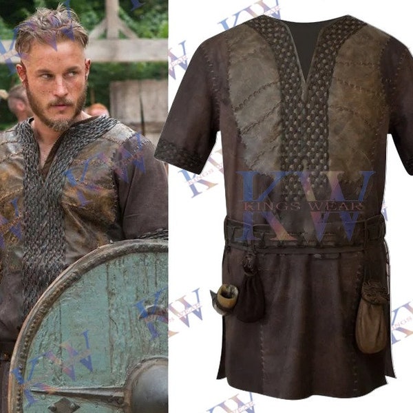 Ragnar Lothbrok Leather Jacket | Vikings Star Travis Fimmel Cosplay in Vikings VEST Jacket