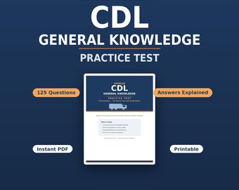 Georgia CDL General Knowledge Practice Test | 125 Questions & Answers | Printable PDF | Instant Download | CDL Permit Study Guide