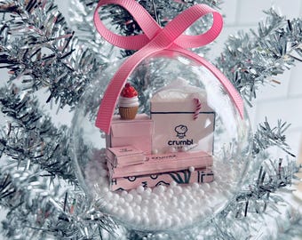 Crumbl Inspired Ornament | Christmas Ornament | Cookie Ornament | Pink Ornament