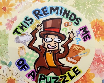 Professor Layton reminds me of a puzzle! sticker
