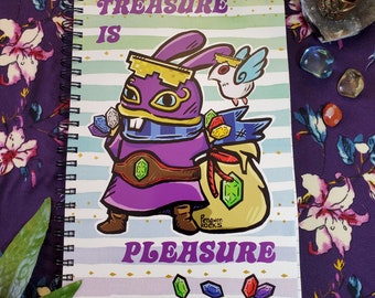 LoZ Ravio treasure is pleasure notebook, lined pages | size: 8.5"×5.5"
