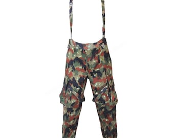 Genuine Swiss Army Field Trousers M70 Switzerland Combat Camo Sniper Pants Used