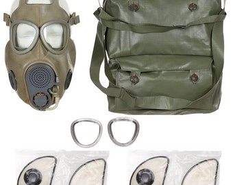 CZ Gas Mask M 10M Dark Green Rubber With Bag 2 Sets of Filters New