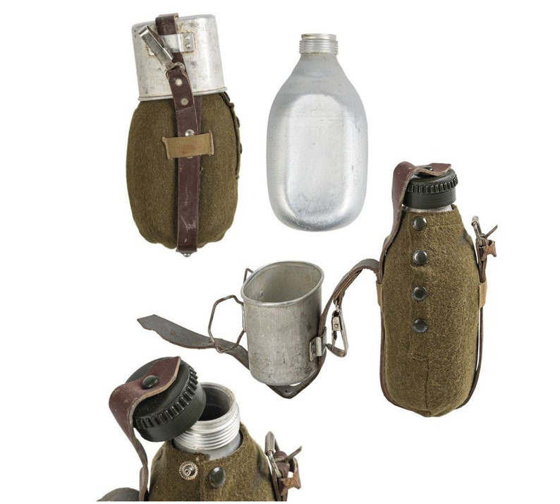 ROMANIAN ALUMINUM CANTEEN W/FELT COVER main image 1