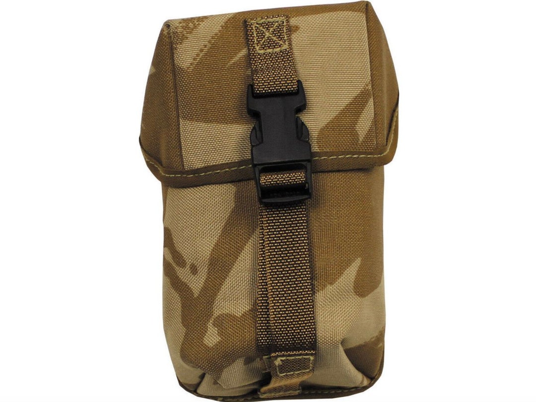 Original British Military drop down leg pouch olive army adjustable straps nylon