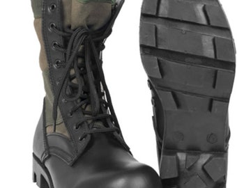 Genuine US Army Jungle Leather PANAMA Boots Combat Military Original OD Green
