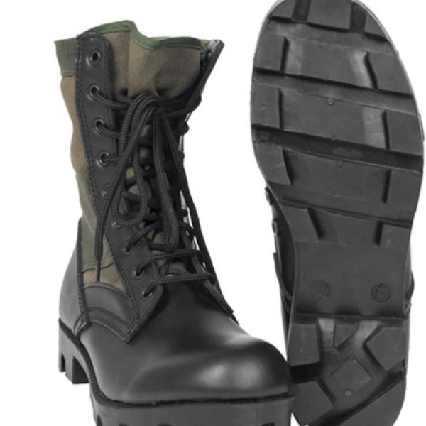 Genuine US Army Jungle Leather PANAMA Boots Combat Military Original OD Green