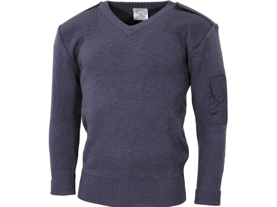 crew neck militÃ¤r pullover blau