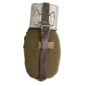 Genuine Romanian army canteen cup felt cover vintage retro Waterbottle Like new