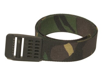 Cinturino in tessuto vintage militare olandese Surplus Camo da 85 cm, usato e versatile