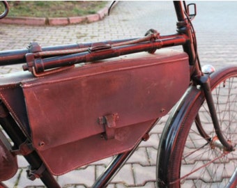 Genuine Swiss Military Cycle Bag 'Trapezoid' Vintage Army Bag Leather Used