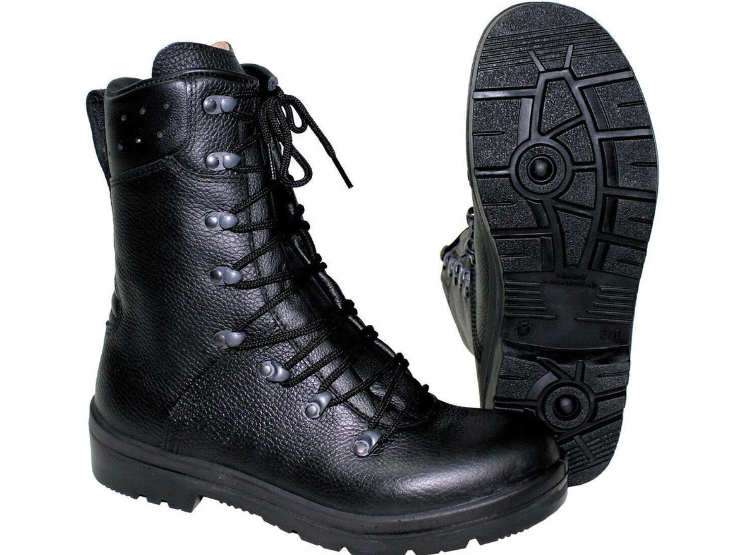 Original Genuine German Army Combat Boots Field Bundeswehr BDU Black Leather Etsy