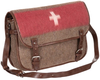 Swiss Army Vintage-Look Blanket Bag High-Quality Adjustable Shoulder Strap