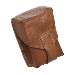 Vintage Military Surplus Leather Mauser Cartridge Pouch Used Durable Ammo Holder
