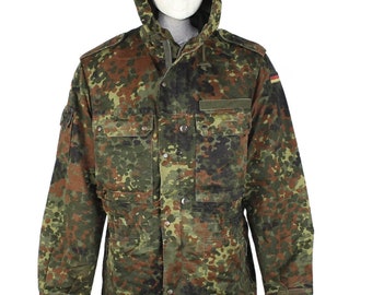 Chaqueta de campo original del ejército alemán Parka Edición militar Flecktarn Camo Usada