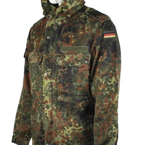 Original German Army Field Jacket Parka Military Issue Flecktarn Camo Used image 2