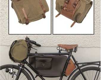 Vintage Swiss Military Cycle Bag Handlebars Practical Storage Solution Used