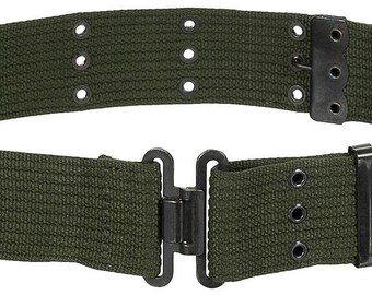 Ceinture de pistolet de combat militaire originale de l'armée belge, style américain, vert OD