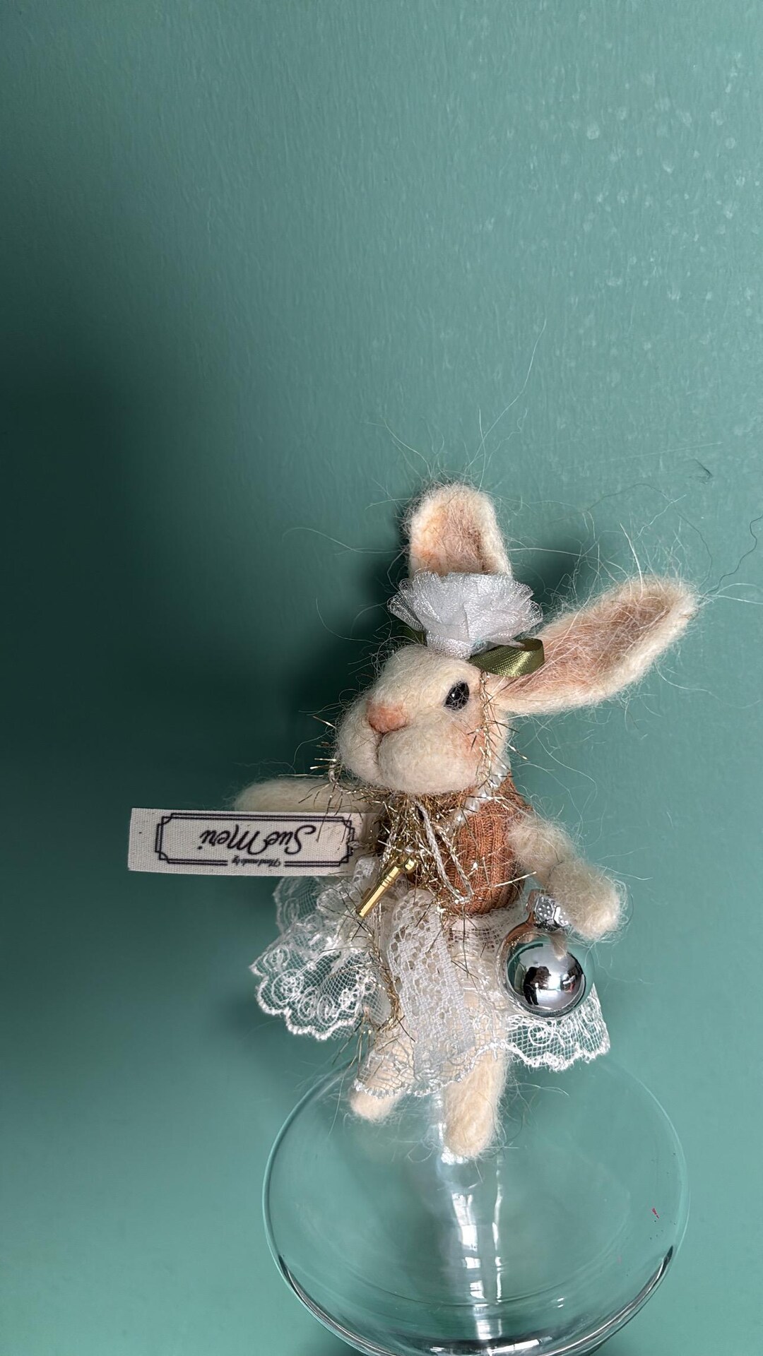Custom Needle Felted Rabbit Sculpture, 3D Wool Felt Bunny Figurine ...