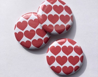 Love On Tour Heart Pattern 44mm Pin Badge