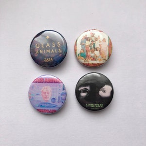 Juego de insignias para la portada del álbum Glass Animals