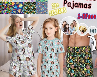 Pyjamas personnalisés avec visage, ensemble de pyjamas pour femmes personnalisés, pyjamas de fête pantalons de pyjama personnalisés, femmes de pyjama personnalisées, cadeau d’anniversaire, pyjamas de femme, cadeau pour elle