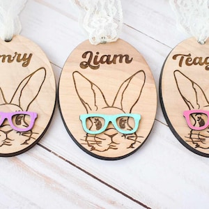 Fichier SVG lapin avec des lunettes | Étiquettes de panier