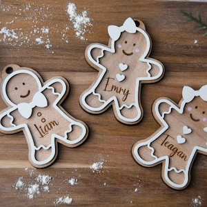 SVG DATEI NUR Personalisierte Lebkuchen Ornamente | Weihnachtsschmuck | Gravierter Lebkuchen aus Holz