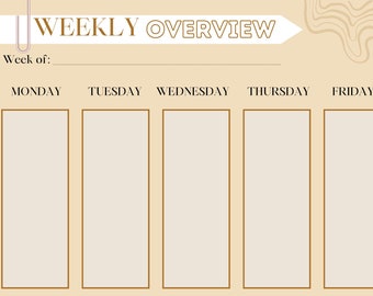 Weekly Planner, Calendar, Scheduling, To Do List, Organization