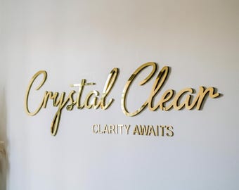Custom Acrylic Business Sign: Laser Cut Plexiglass Wall Decor