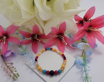 Blossom Colorful Fizz Faux Pearl Bracelet Set of 2 with Lively Spring Shades Perfect for Uplifting Your Style and Mood