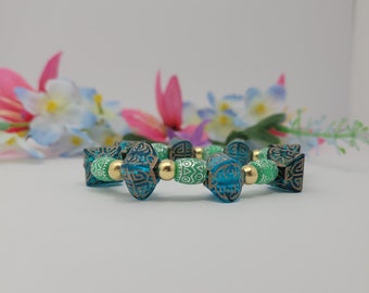 Elegant unique bracelet, Chinese style bracelet jewelry, Turquoise colored beautiful luxury bracelet.
