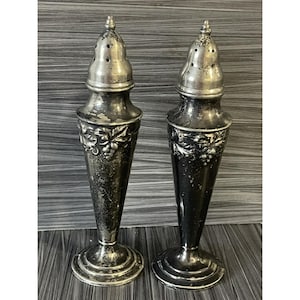 Vintage Harmony House Masco Saliera e pepiera Maytime AA+ placcata argento @J