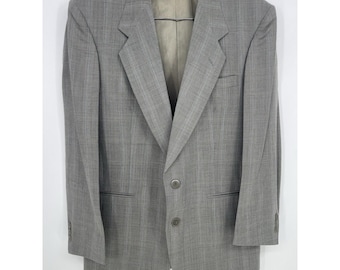 Vintage 90s MICKEY SPATZ Charcoal Nailhead Wool Three Button