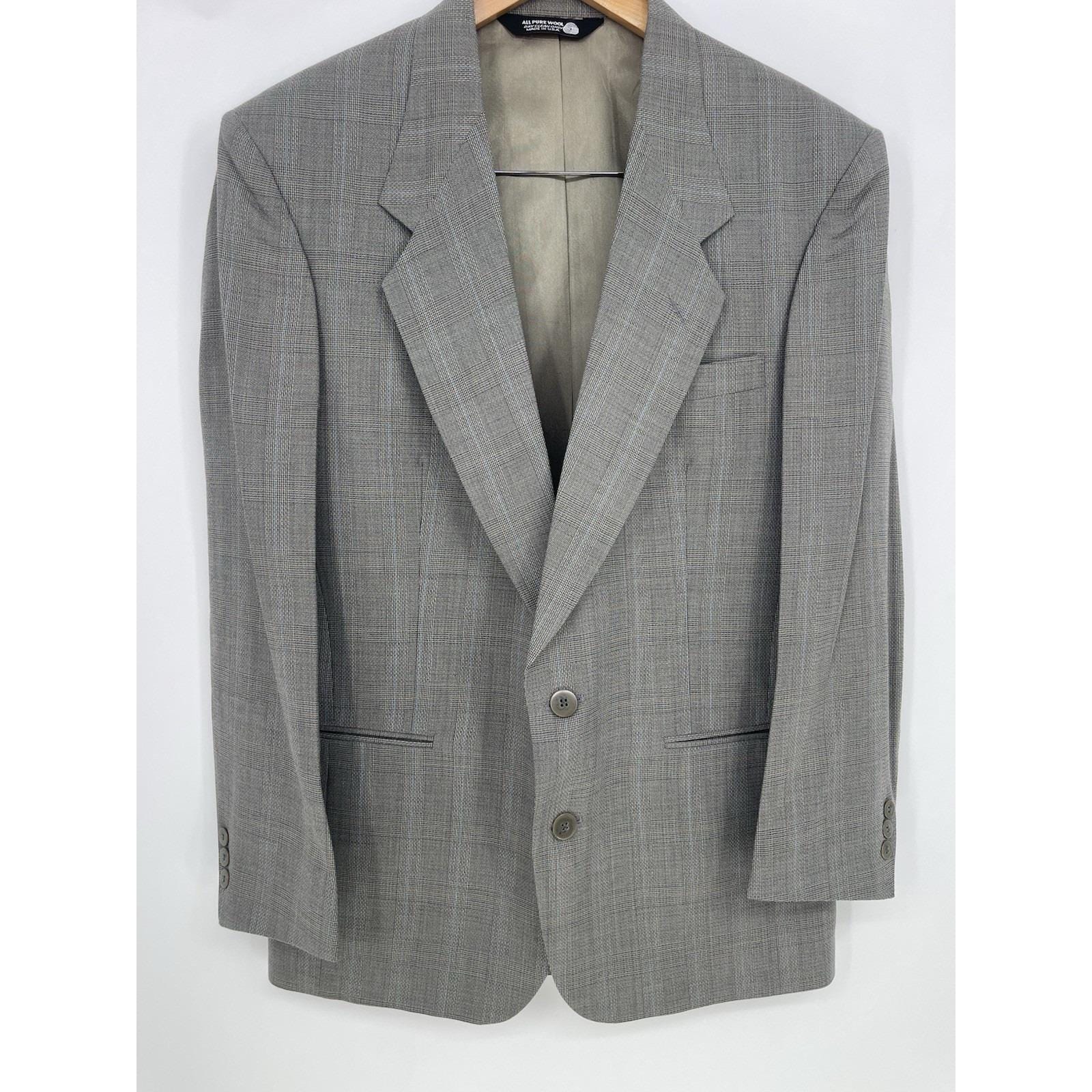 Henry Grethel Blazer Gray Sport Coat Suit Jacket Men's 40R Vintage