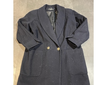 Abrigo cruzado de mezcla de lana para mujer Donnybrook, azul marino, talla 12
