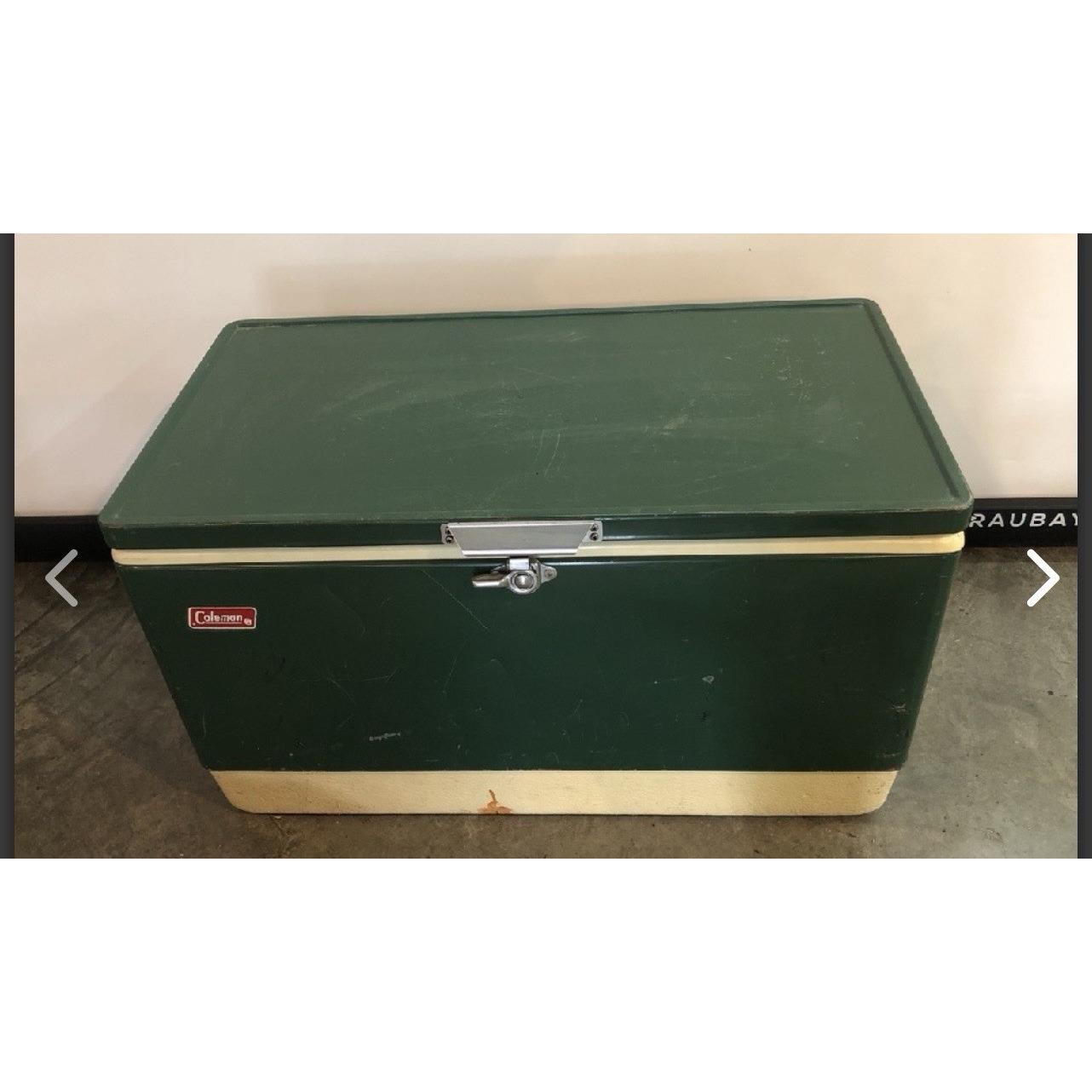 Vintage 1973 Coleman Cooler Green & White 27.5