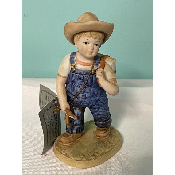 Vintage Homco Denim Days Figurine: Boy with School Bag, 1985