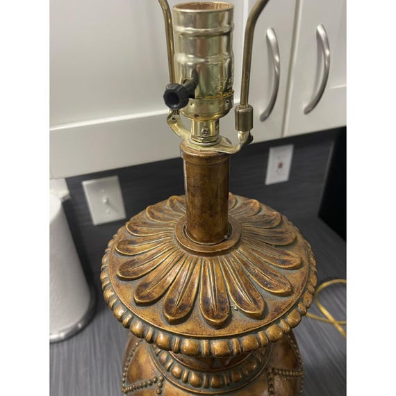 Bronze vintage lamp ブロンズ ヴィンテージ レトロ Vintage 1950s Large Brown Bronze Finish Porcelain Table Lamp