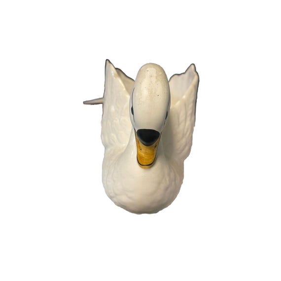 ヴィンテージ 1986 Inarco 64051 磁器 白鳥 花瓶 プランター 置物 6.5