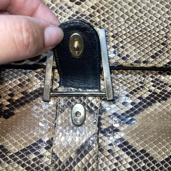 Vintage Python Snakeskin Leather Envelope Clutch … - image 2