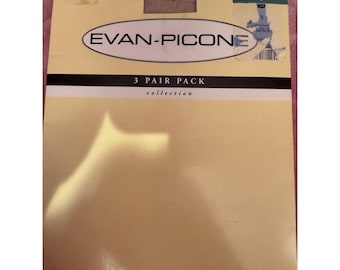 Evan Picone Strumpfhosen Größe C/D Perlmutt 3 Paar Packung Sheer Leg Control Top Sandale
