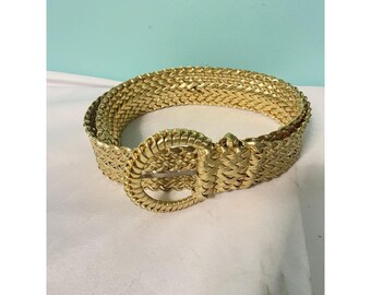 Vintage Omega Gold Woven Belt SZ S - Etsy