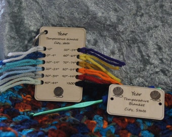 Custom Crochet/ knitting temperature blanket project chart and tag