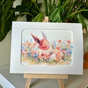 Pokemon Eevee Watercolor Fan Artwork Physical Digital Print (15.5cm x 11.5cm)